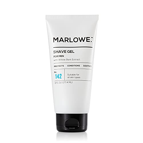 MARLOWE. Shave Cream with Shea Butter & Coconut Oil No. 141 6 oz | Natural Shaving Better than Gel | Men and Women | Light Citrus Scent | Best for a Close Shave | Sensitive Skin Approved