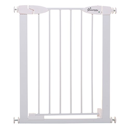 Dreambaby Boston Magnetic Auto Close Baby Gate – Indoor Safety Gates – Fits Opening from 24.25-26.5inch Wide & 29inch Tall – with Smart Stay Open Feature – White