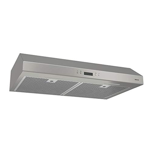 Broan-NuTone Glacier 30-inch Under-Cabinet 4-Way Convertible Range Hood with 3-Speed Exhaust Fan and Light, 450 Max Blower CFM, Stainless Steel