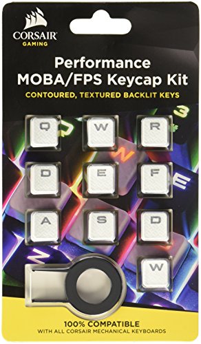 CORSAIR Gaming Performance FPS MOBA Keycap Kit – for Mechanical Keyboards  – Include Key Puller – White
