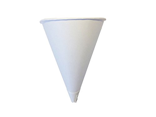Solo Bare 4 oz. Recyclable Paper Cone Water Cup, Rolled Rim 800ct. 4R-2050 {Vasos de Agua con Forma de Cono} (4 Boxes (800ct))