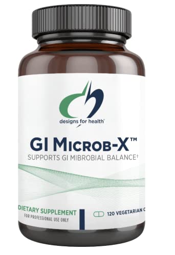 Designs for Health GI Microb-X – Botanical Gut Support, Cleanse + Detox Supplement with Tribulus, Berberine + Barberry Extract – Vegetarian + Non-GMO (120 Capsules)