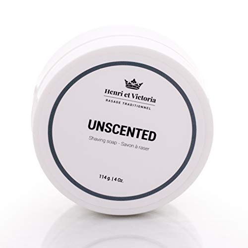 Unscented Shaving Soap for Men Vegan | Old Fashioned Wet Shave Soap | Made by Skilled Artisans | Ideal for Sensitive Skin | Ultra Glide, Cushioning, Easy Lather | 4 oz