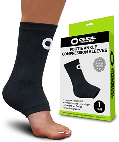 Ankle Brace Compression Sleeve for Men & Women (1 Pair) – Best Ankle Support Foot Braces for Pain Relief, Injury Recovery, Swelling, Sprain, Achilles Tendon Support, Heel Spur, Plantar Fasciitis Socks