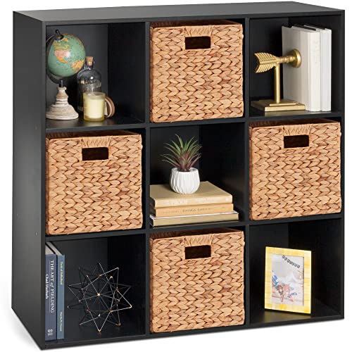 Best Choice Products 9-Cube Storage Shelf Organizer Bookshelf System, Display Cube Shelves Compartments, Customizable w/ 3 Removable Back Panels – Black
