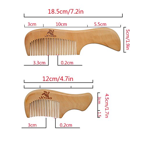 Xuanli® 8 Pcs The Family Of Hair Comb set – Wood with Anti-Static & No Snag Handmade Brush for Beard, Head Hair, Mustache With Gift Box (S021) | The Storepaperoomates Retail Market - Fast Affordable Shopping