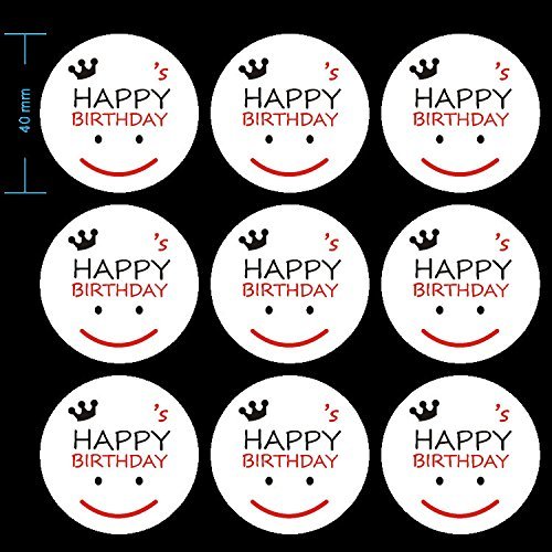 90 Pcs Happy Birthday Stickers , Smiley Face Sticker ,Round Stickers , Happy Birthday Envelope Round Seal Decorative Label Stickers by CSC@C