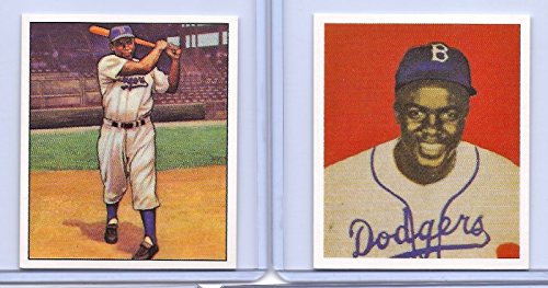 Bowman (2) Jackie Robinson 1950 & 1949 Rookie Card Reprint Lot! Brooklyn Dodgers Legend!