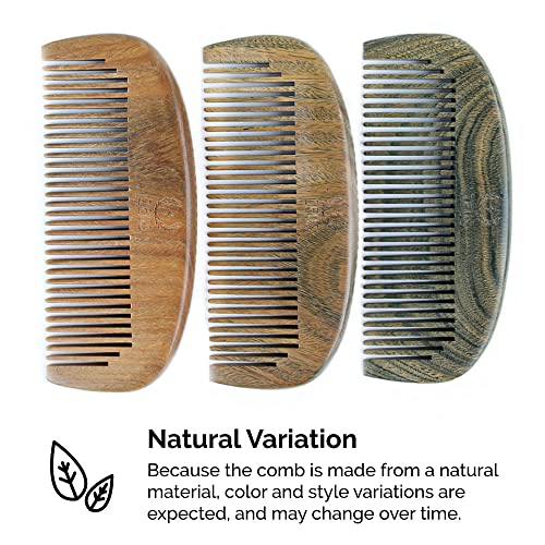 ZEUS Sandalwood Beard Comb with Genuine Leather Sheath, Anti-Static Wooden Comb for Long Beards – S31 | The Storepaperoomates Retail Market - Fast Affordable Shopping