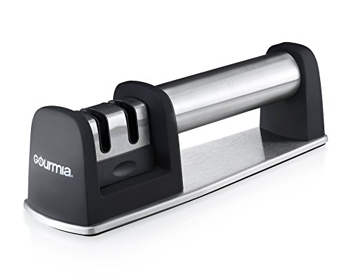 Gourmia GSH9720 Knife Sharpener 2 Stage Portable Honing Stone With Coarse & Extra Fine Sharpening Features Built in Handle