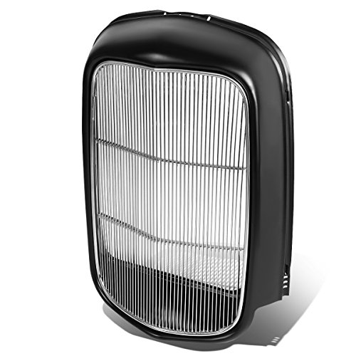 Heavy Duty Radiator Grill Shell with Stainless Steel Grille Insert Compatible with 1932 Ford Truck Hot Rod Model B BB 18, Black
