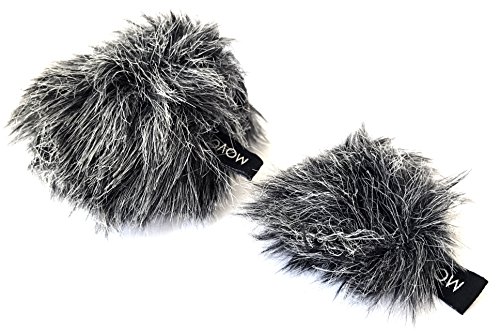 Movo WS-G10 Furry Outdoor Microphone Windscreens – Custom Fit for Shure Motiv MV88 iOS Microphone – 2 Pack (Nesting)