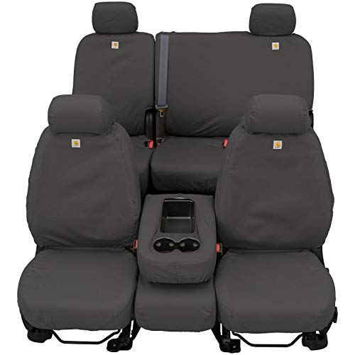 Covercraft Carhartt SeatSaver Custom Seat Covers | SSC3452CAGY | 1st Row 40/20/40 Bench Seat | Compatible with Select Ford F-250/350 Models, Gravel