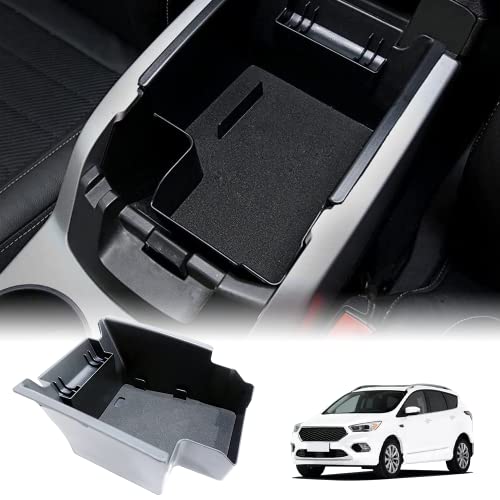 Vesul Center Console Storage Box Compatible with Ford Escape 2013 2014 2015 2016 ABS Tray Insert Armrest Organizer Glove Pallet