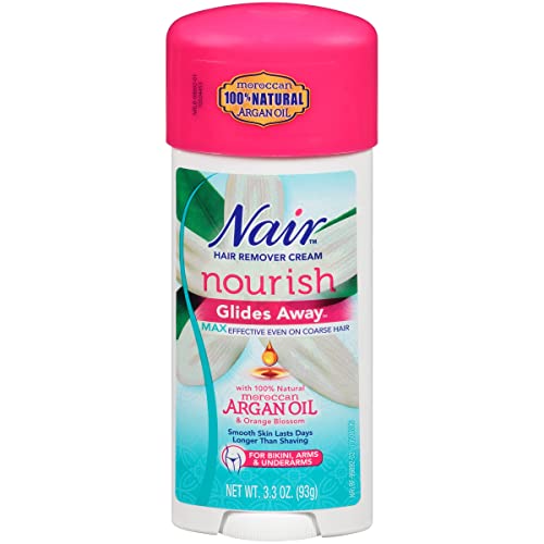 Nair Hair Remover Glides Away Max, Moroccan Argan Oil, for Bikini, Arms & Underarms, 3.3 Oz. by Nair