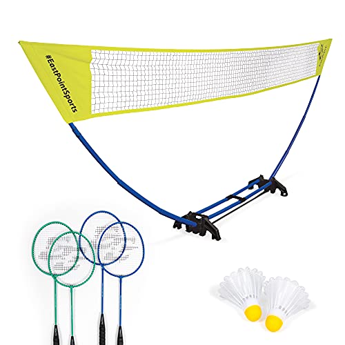 EastPoint Sports Badminton Sets Outdoor Games – Easy Setup Badminton, 4-Way Badminton, and Badminton Racket & Shuttlecock Sets