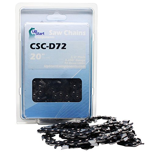 2-Pack Replacement 20″ Full Chisel Saw Chain for Stihl, Husqvarna, Poulan Compatible with – Stihl Ms290, Husqvarna 450 Rancher, Husqvarna 435 ( 3/8″ Pitch, 0.050″ Gauge, 72 Drive Links, CSC-D72)