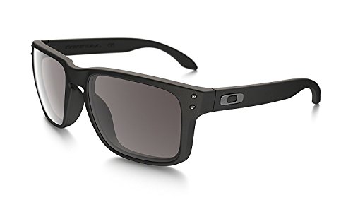 Oakley Holbrook Sunglasses 57MM Matte Black Frame/Warm Grey Lens, Casual