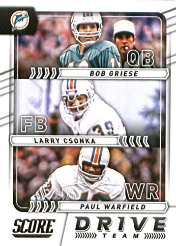 2017 Score Drive Team #7 Bob Griese/Larry Csonka/Paul Warfield Miami Dolphins Football Card