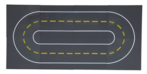 Strictly Briks Toy Building Block – Road Baseplates 10″ x 10″ Building Brick Base Plate for Kid, Building Bases for City Roads, Towns and Garages and More, 4 Straight and 4 Curved, 8 Pc