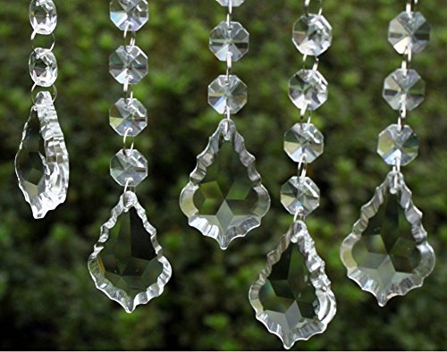 Since Pack of 20 Clear Crystal Maple Leaf Prisms Wedding Garland Chandelier Hanging Pandent Party Decoration ,Home, Ornament Accessories