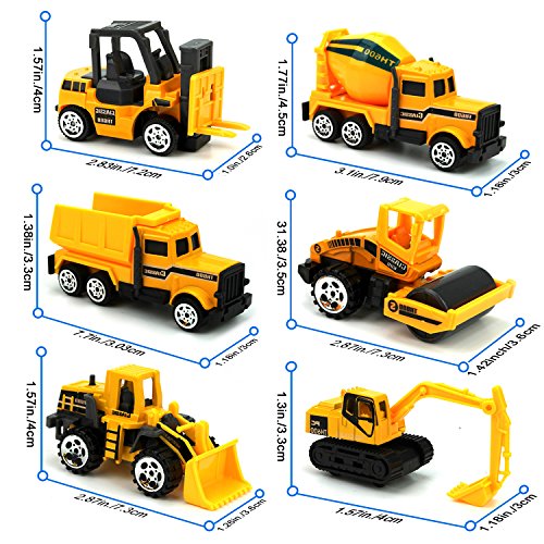 Jellydog Toy Construction Vehicles, Construction Trucks, Friction Powered Kids Dumper Truck,Bulldozers,Forklift,Tank Truck, Asphalt Car, Excavator Toy for Children Kids Boys and Girls, Set of 6 | The Storepaperoomates Retail Market - Fast Affordable Shopping