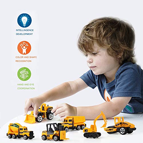 Jellydog Toy Construction Vehicles, Construction Trucks, Friction Powered Kids Dumper Truck,Bulldozers,Forklift,Tank Truck, Asphalt Car, Excavator Toy for Children Kids Boys and Girls, Set of 6 | The Storepaperoomates Retail Market - Fast Affordable Shopping