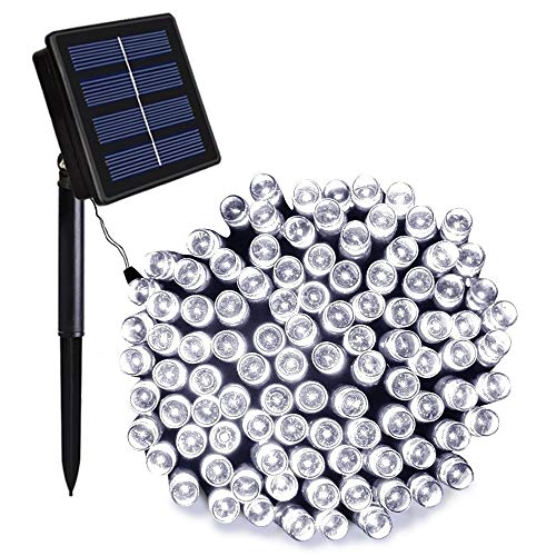 ORA LED Solar Powered String Lights, 100 LED’s, 55 ft, Waterproof, Dusk/Dawn Sensor, Perfect for Holiday, Christmas, Indoors, Outdoors, Home, Garden, Lawn, Patio, Decorative Landscape