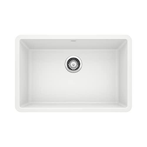 BLANCO, White 522429 PRECIS SILGRANIT Single Bowl Undermount Kitchen Sink