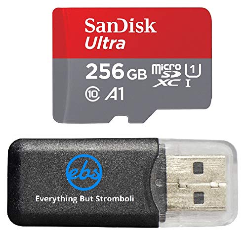 256GB SanDisk Ultra UHS-I Class 10 90mb/s MicroSDXC Memory Card works with Samsung Galaxy S8, S8 Plus, S8 Note, S7, S7 Edge, Cell Phones with Everything but Stromboli Memory Card Reader