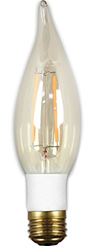 GE Lighting 33031 LED Vintage Chandelier Light Bulb with Medium Base, 3-Watt, Soft White, 1-Pack, Amber Glass