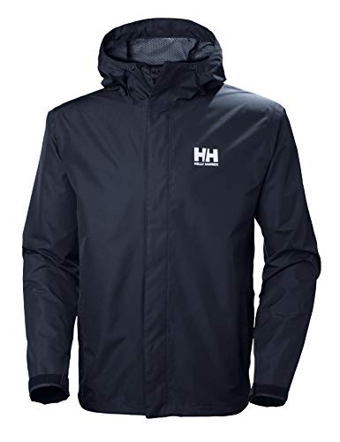 Helly Hansen Men’s Seven J Waterproof Windproof Breathable Rain Jacket, 596 Navy, Small