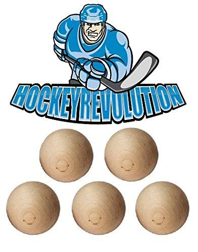 Hockey Revolution Swedish Stickhandling Balls 5-Pack – Hardwood No-Bounce Floorball Training Equipment – for Floor Dribbling Skills, Dekes & Ball Handling Drills – 2-Inch Diameter