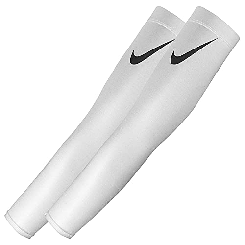 NIKE Pro Dri-FIT 3.0 Arm Sleeves, White (Adult S/M)