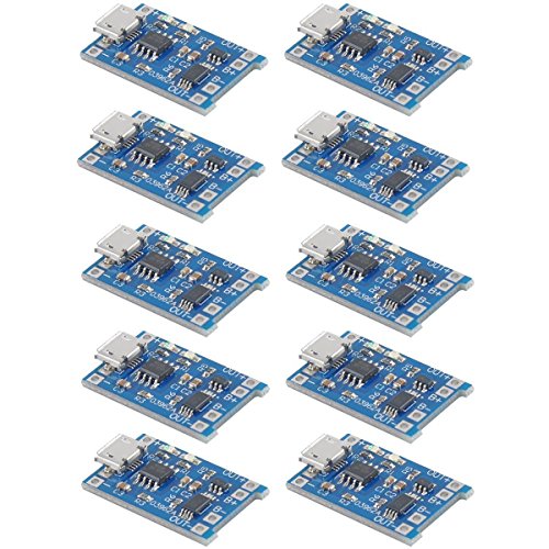 MakerFocus 10pcs TP4056 Charging Module with Battery Protection 186 50 BMS 5V Micro USB 1A 186 50 Lithium Battery Charging Board