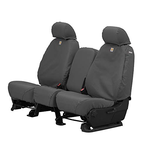 Covercraft Carhartt SeatSaver Custom Seat Covers | SSC3443CAGY | 1st Row 40/20/40 Bench Seat | Compatible with Select Ford F-150 Models, Gravel