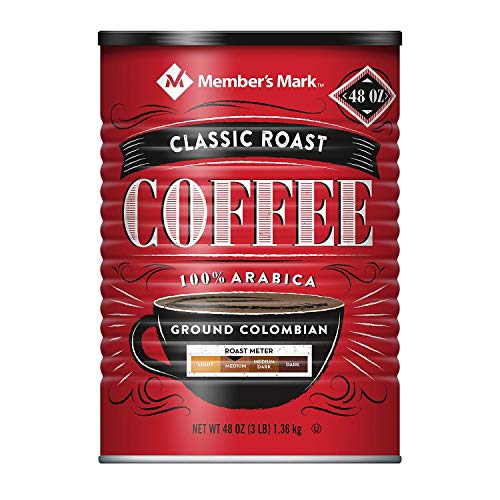 Member’s Mark Ground Colombian Coffee 100% Arabica Classic Roast – 48 oz (Pack of 3)