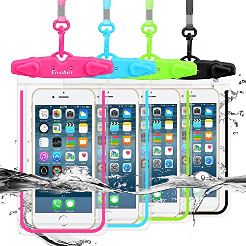 Universal Waterproof Phone Pouch, 4 Pack Waterproof Phone Case Dry Bag with Neck Strap Luminous Ornament for Water Games Protect iPhone 14 13 12 11 SE Pro Max Plus Galaxy S22 S21 Google Note up to 8″