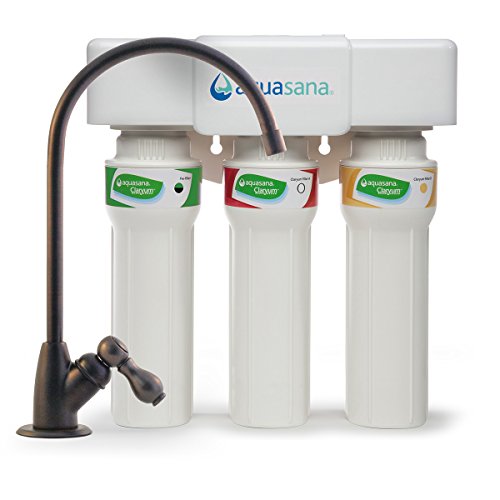 Aquasana 3-Stage Max Flow Claryum Under Sink Water Filter System – Kitchen Counter Claryum Filtration – Filters 99% Of Chlorine – ‎Oil-Rubbed Bronze Faucet – ‎AQ-5300+.62