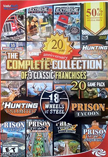 Complete Franchise Collection: Hunting Unlimited, 18 Wheels of Steel, Prison Tycoon – 20 Games
