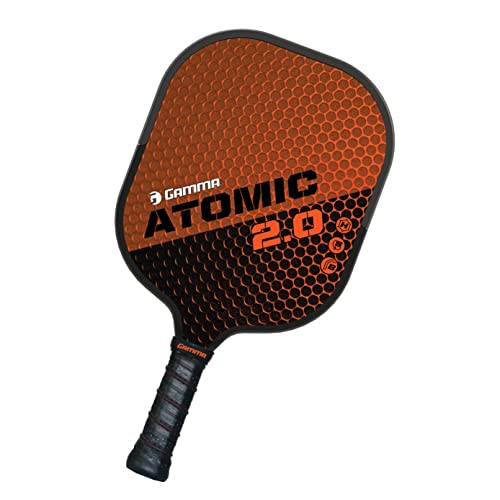 Gamma Sports 2.0 Pickleball Paddle: Mens and Womens Textured Fiberglass Face Pickle-Ball Racquet – Indoor and Outdoor Racket: Atomic Orange, ~8 oz, One Size