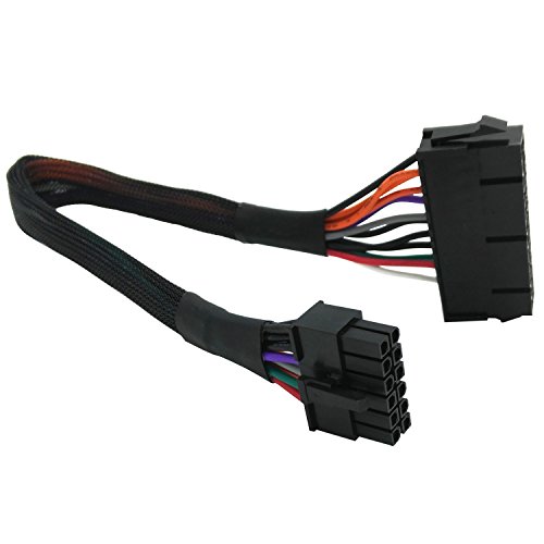24 Pin to 12 Pin ATX PSU Main Power Adapter Braided Sleeved Cable for Acer Q87 Q87H3 Q87H3-AM 12-inch(30cm) COMeap