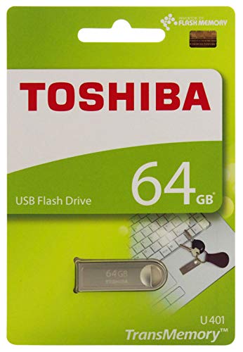 Toshiba USB2.0 Flash Drive 64GB USB 2.0 Flash Disk TransMemory U401 Metal USB Memory Stick (THN-U401S0640A4)