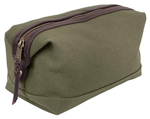 Rothco Canvas & Leather Travel Kit, Olive Drab