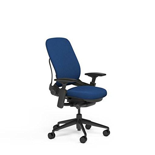 Steelcase Leap Office Chair, Black Frame and Buzz2 Blue Fabric