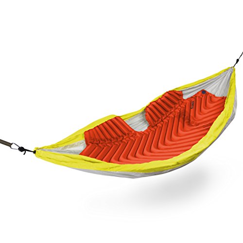 Klymit Insulated Hammock V Sleeping Pad for Camping, Lightweight Hiking and Backpacking Air Bed for Cold Weather, Red