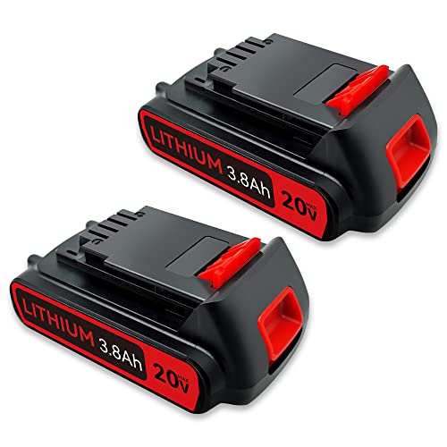 VANON 3.8Ah LBXR20 Replacement for Black and Decker 20V Lithium Battery Compatible with Black & Decker 20v Lithium Battery LB20 LBX20 LST220 LBXR2020-OPE LBXR20B-2 LB2X4020 Drill Cordless Tools 2Pack
