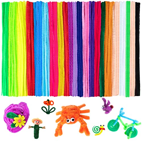 Acerich 300 Pcs Pipe Cleaners 20 Colors Chenille Stems DIY Art Craft Decorations (7 mm x 12 Inch)