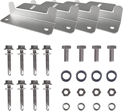 HQST Solar Panel Mounting Brackets with Nuts and Bolts Set of 4 Units, Supporting for RV, Boat, Roof, Wall and Other Off Gird Installation