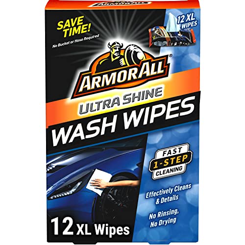 Ultra Shine Car Wash Wipes by Armor All, Car Wipes for Exterior Cleaning, 20 Count